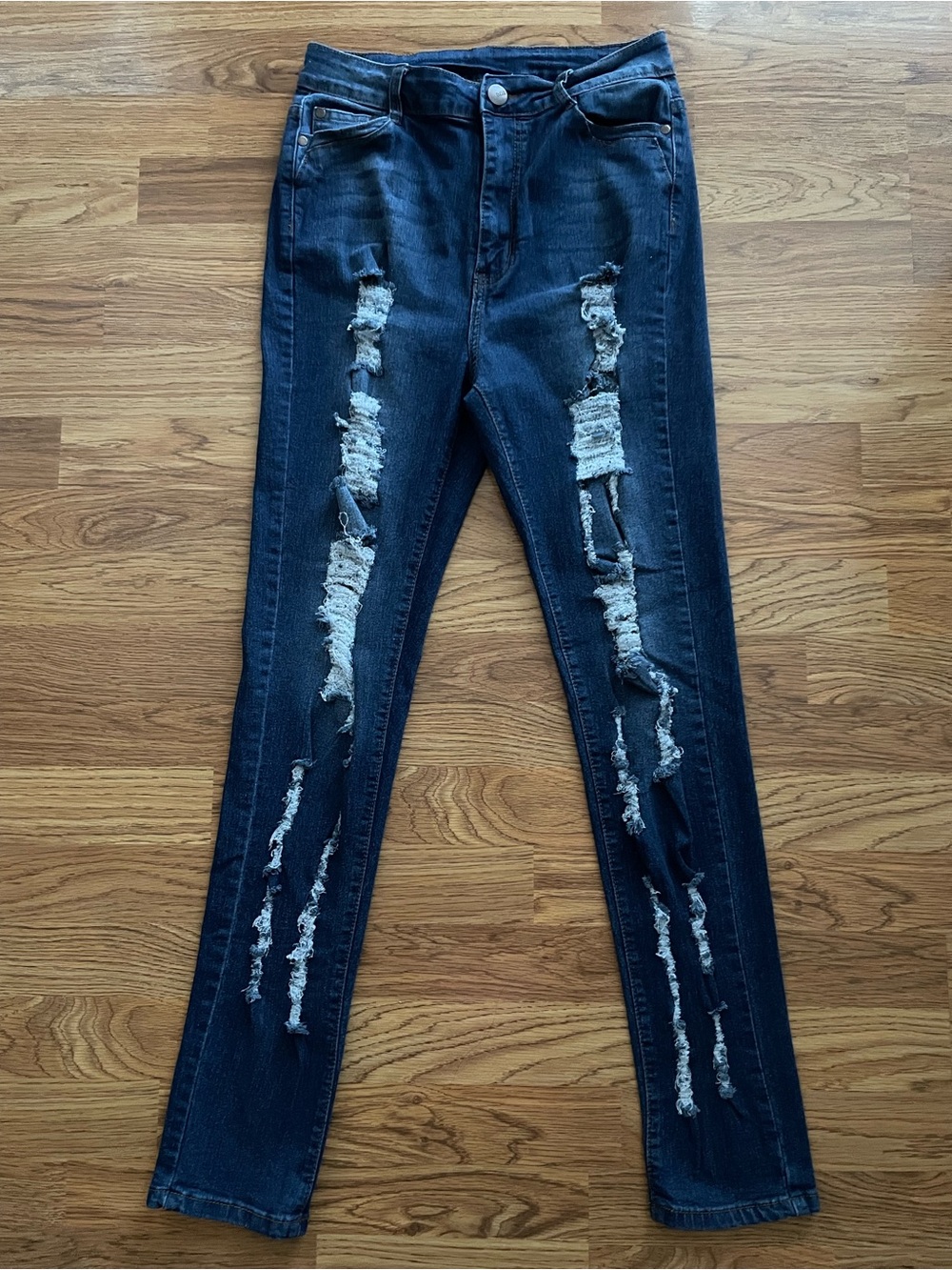 BOB Brand Denim High Rise Skinny Jeans Juniors 13/14 Distressed Holes Stretch